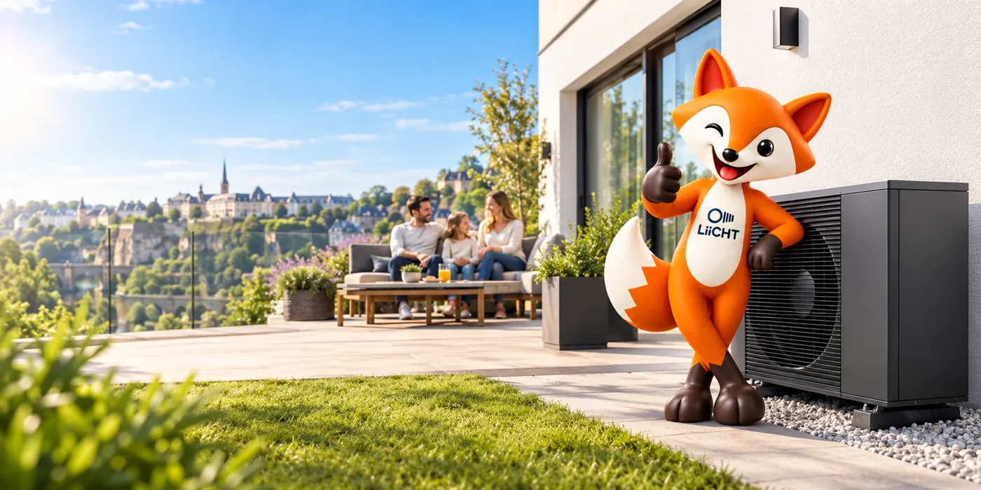 Pompe à chaleur avec la mascotte LiiCHT