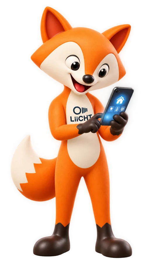 La mascotte LiiCHT consulte des conseils sur son smartphone